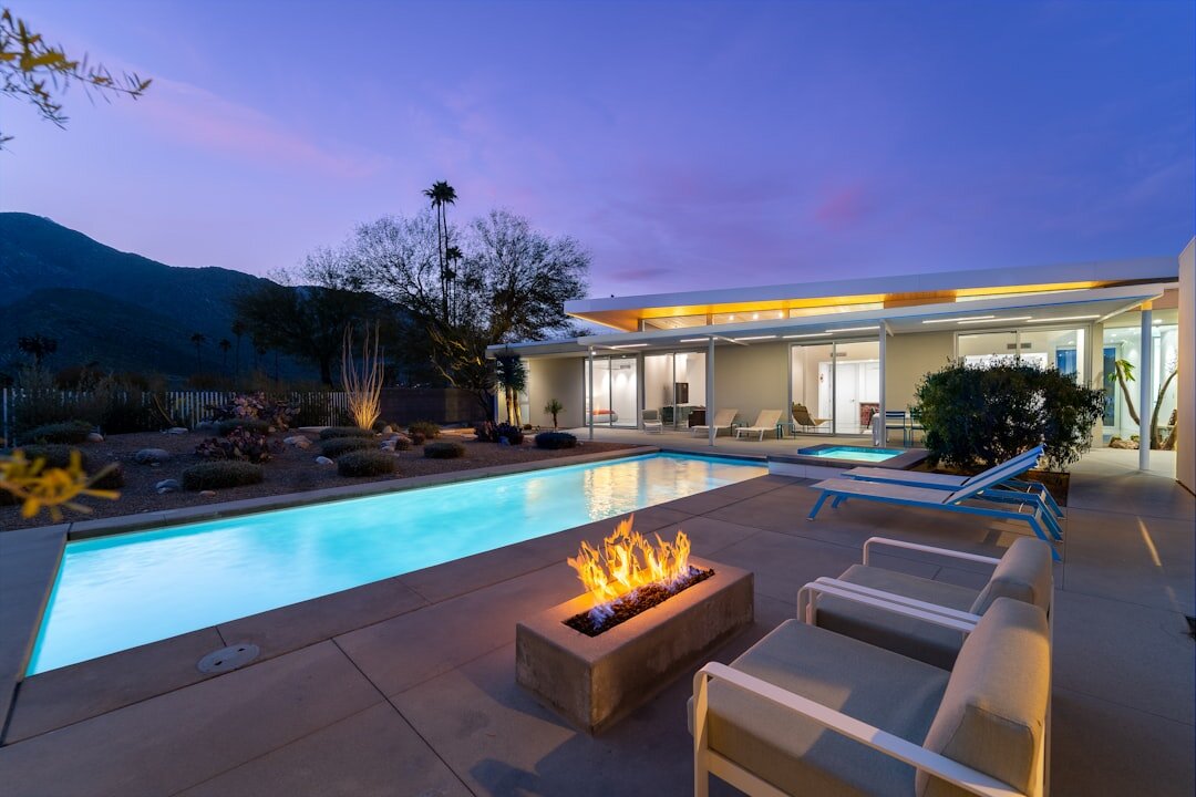 luxury poolside celebrity home